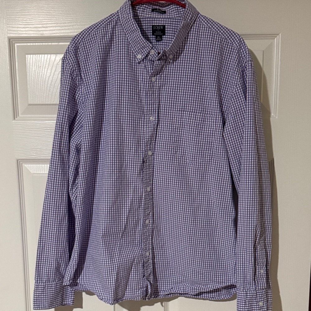 J. Crew Men's Purple Checkered Button Down Shirt